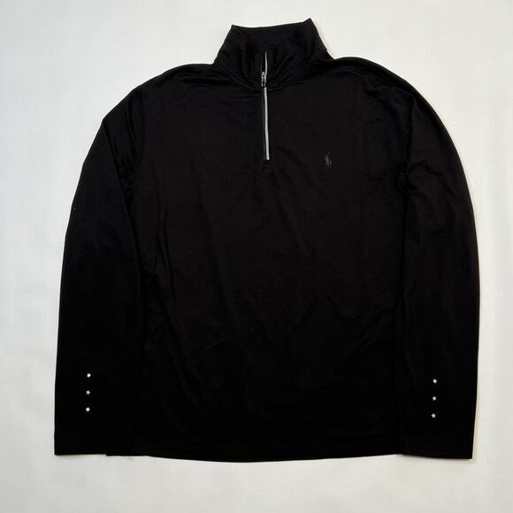 Polo Ralph Lauren Performance Pullover Mens Large 1/4 Zip Long Sleeve Stars USA - Picture 1 of 10